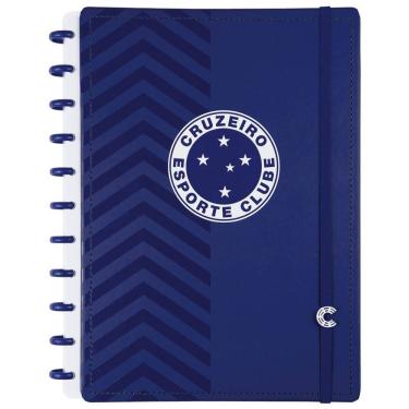 Imagem de Caderno Inteligente Time Cruzeiro Tamanho Grande Capa Dura Discos Universitário Escolar Folha Destacável