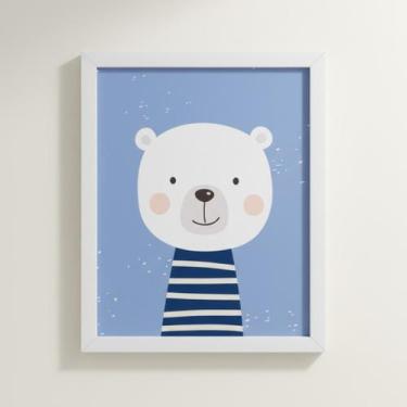 Imagem de Quadro Decorativo Quarto Infantil Menino Bebê 25x30 Moldura - IC, urso