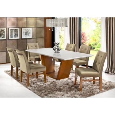 Imagem de Cadeira Omega Com Pegador Treo Made Móveis Madeira Maciça Cores Neutras E Tecido Para Sala De Jantar Ou Cozinha