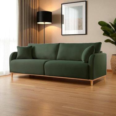Imagem de Sofá Fixo 4 Lugares Luxo 2,40m Camila Verde