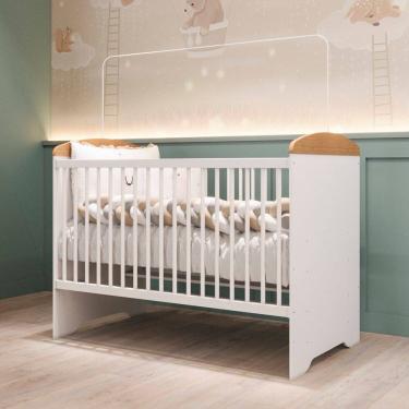 Imagem de Berço 3 em 1 100% Mdf 76cm X 100cm Eloá Branco/Bétula