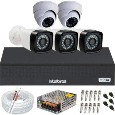 Imagem de Kit cftv 5 câmeras de segurança Full hd Dvr 8ch Intelbras full hd