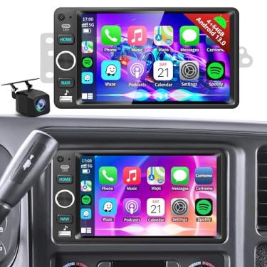 Imagem de Rádio automotivo 4G + 64G Android 13 para Chevrolet Chevy Silverado Impala Tahoe GMC Sierra Yukon 2003, 2004, 2005, 2006, sem fio, CarPlay/Android Auto, câmera de reserva gratuita/SWC/GPS