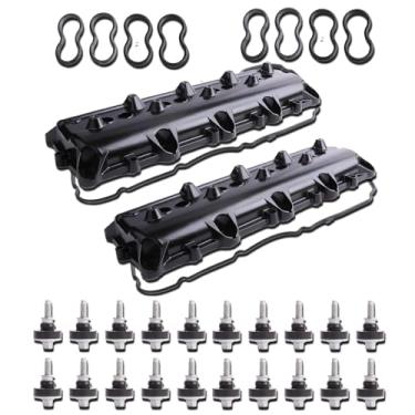 Imagem de MITZONE Tampa de válvula de motor de alumínio compatível com Dodge Ram 1500 2500 3500 Carregador Challenger Durango para Chrysler 300 Aspen para Jeep Commander Grand Cherokee Wrangler 5.7L 6.4L