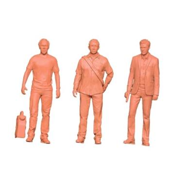 Imagem de KiBcsLic 3 peças miniaturas de pessoas em pé, modelo arquitetônico, figura de areia, enfeite de mesa, resina, dramatização, artesanato para decoração de mesa, 2.8 Cm