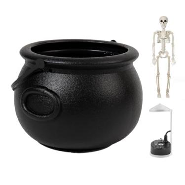 Imagem de Caldeirão de bruxa com esqueleto articulado e protetor contra respingos - Decorações de Halloween para ambientes internos - Decoração de festa assustadora de Hocus Pocus para casa, mesa, lareira - 22