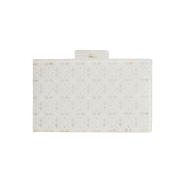 Imagem de WYZIG Bolsa feminina elegante de acrílico para noite bolsa de mão quadrada bolsa transversal de corrente para festa de casamento e banquete, Branco