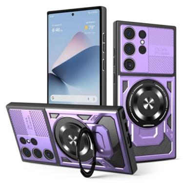 Imagem de YOGISU Capa protetora reforçada com suporte de anel para Galaxy S23 FE (para Galaxy S23 FE/roxo)