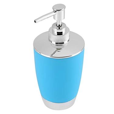 Imagem de Pssopp Conjunto de Acessórios de Banheiro de 4 Peças, Plástico PP Com Dispensador de Sabão, Suporte de Escova de Dentes e Saboneteira para Decoração Moderna de Banheiro (Azul)