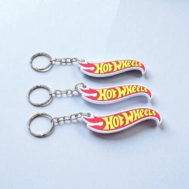 Imagem de Kit 6 Chaveiros Hotwells Lembrancinha Tema Festa Hot Wheels Carrinho -