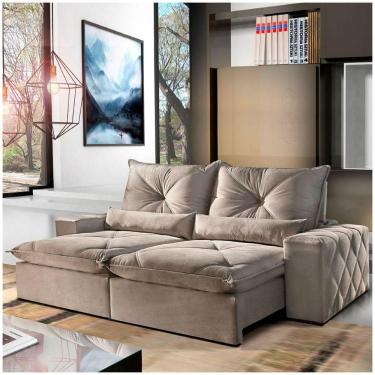 Imagem de Sofá 4 Lugares Retrátil 2,50m Marrom