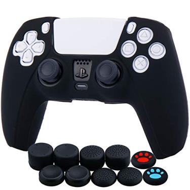 Imagem de YoRHa Capa de silicone para controle PS5 x 1 (preto) com alças de polegar x 10