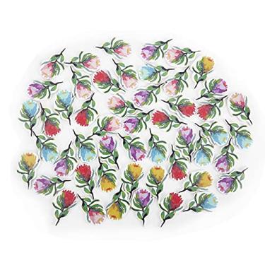 Imagem de Botões de madeira em forma de flor, decorativos mistos em massa com dois furos para costurar artesanato faça você mesmo e decorações de ambiente Material de madeira complexo 200