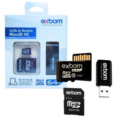 Imagem de Cartão de Memória 64GB Micro SD HC p/ Tablet / Filmadora 2.0 - exbom