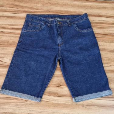 Imagem de Bermuda Masculina Jeans Lycra Plus Size Detalhe Na Barra