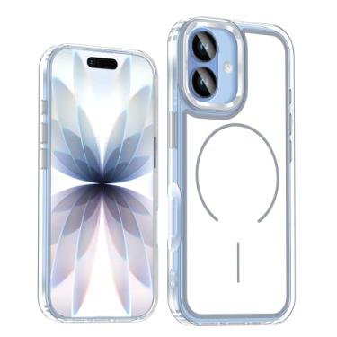 Imagem de COTDINFOR Capa magnética para iPhone 16, compatível com controle de câmera MagSafe, TPU transparente, antiamarelamento, traseira fosca, lisa, antiimpressões digitais, à prova de choque, para iPhone 16