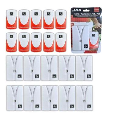 Imagem de Kit 10 Alarme Campainha Banheiro Emergência Idoso Pcd S/ Fio - DNI