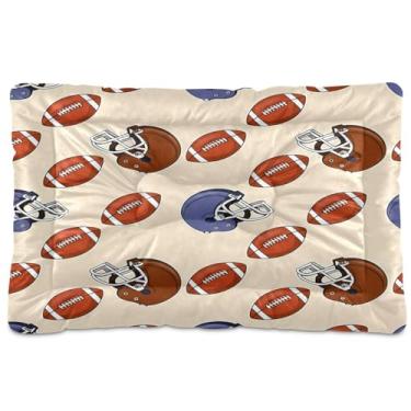 Imagem de Wassud Capacetes e bolas de futebol para cães, tapete lavável para cães e gatos, almofada de cama de viagem antiderrapante, almofada de canil para ambientes internos e externos, 45 x 61 cm
