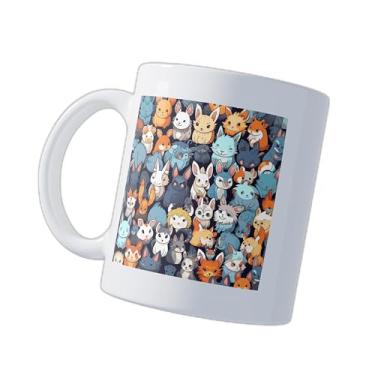 Imagem de Caneca Xícara de Café Porcelana 300ml Com Desenho De Cachorro Sorridente