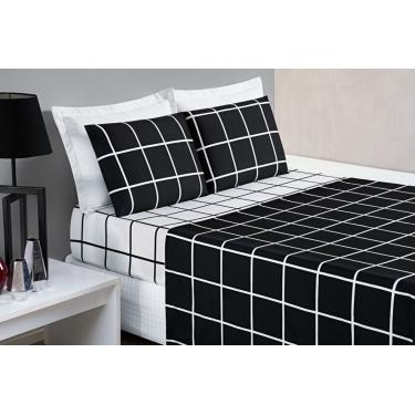 Imagem de Jogo De Cama Com Lençol De Cima 200 Fios Austin Solteiro 03 Peças - Preto