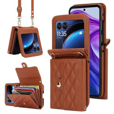 Imagem de Capa carteira para Samsung Galaxy Z Flip7, porta-cartão com bloqueio de RFID com fecho magnético, antiderrapante e proteção contra quedas, capa fólio de couro fina para uso diário, viagens e viagens