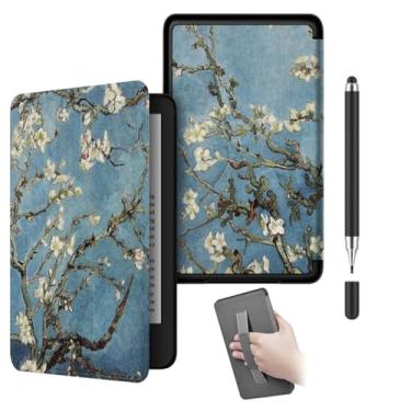 Imagem de Akacy Capa fina e leve com estampa pintada com alça de pulso para Kindle Paperwhite 6.0 (Geração 2022/2024, números de modelo C2V2L3 e RS23CV), capa à prova d'água Wake/Sleep (2)