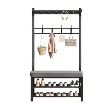 Imagem de Armários para sapatos com prateleiras para sapatos Cabide doméstico simples multifuncional para troca de sapatos, banco para varanda, armazenamento roupas, piso, porta vertical(60cm)