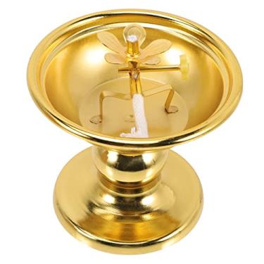 Imagem de Lâmpada de óleo de querosene retrô vintage decorativa lâmpada de manteiga para uso doméstico iluminação de adoração de templo elegante luz de óleo interna para Pooja e decoração de emergência