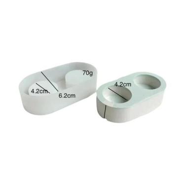 Imagem de Molde De Silicone Para Castiçal De Concreto Artesanal DIY Redondo Para