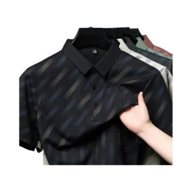 Imagem de Camisa Polo Casual De Negócios Masculina De Manga Curta Estampada 2025