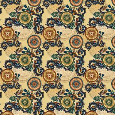 Imagem de Papel Parede Arabesco Flores Coloridas Adesivo Sala Quarto