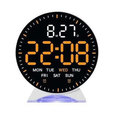 Imagem de Despertador Digital LED Com Alarme Duplo, Exibição De Data E Semana, L