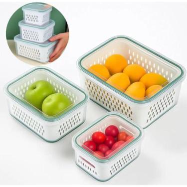 Imagem de Kit 3 Potes Organizadores Tampa com Trava Segura - Pote Hermético