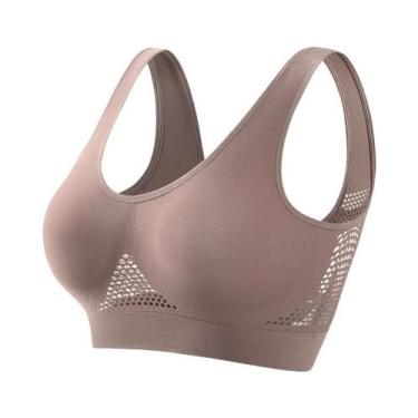 Imagem de Sutiã Esportivo Feminino Sem Costura, Sem Arame, Respirável, Tipo Crop