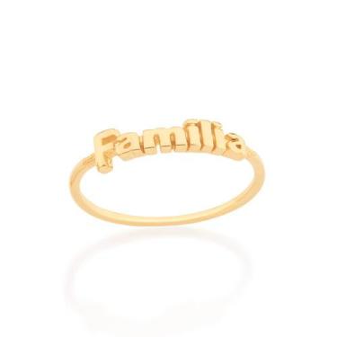 Imagem de Anel 18k com escrita família  512383 Rommanel, Dourado, 12