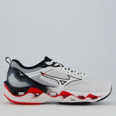 Imagem de Tênis Mizuno Wave Stratos 3 Branco e Vermelho, 44