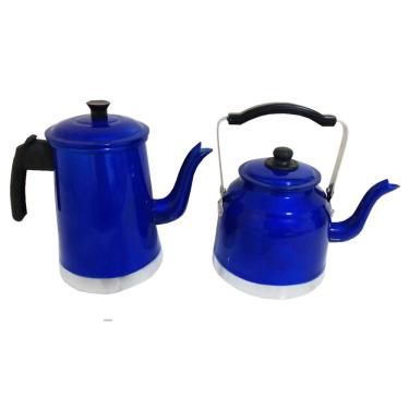 Imagem de Conjunto Bule 1.7L, Chaleira 1.7L Azul Esmaltado Belmar