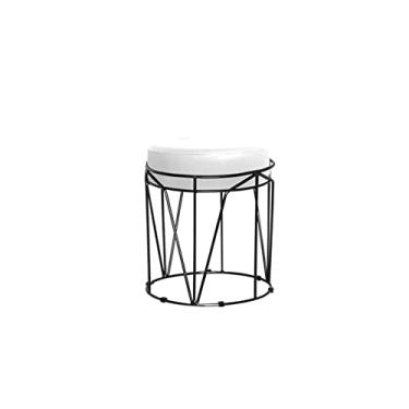 Imagem de Puff Aramado Redondo Preto Babu Corano Branco - V&G Decor