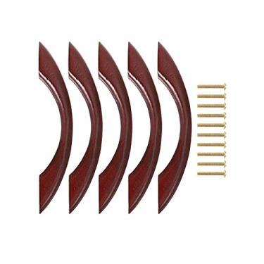 Imagem de 5 pcs Simples Botão de Madeira Porta Decorativa Punho de Armário de Armário Ornamento YYDFPIIA (Color : Tawny)