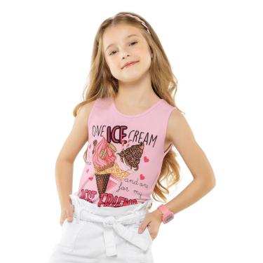 Imagem de Regata Infantil Feminina Ice Cream Trick Nick Rosa