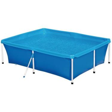 Imagem de Piscina 2000L Montável Em Pvc Para O Verão Infantil Retangular Azul 2,