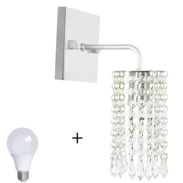 Imagem de Arandela De Cristal Acrilico Clearcrillic Quadrada + Lampada