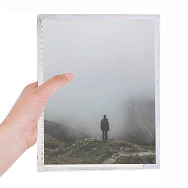 Imagem de Caderno de viagem Fog Clouds Mountain Nature com folhas soltas e diário recarregável