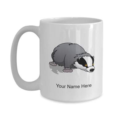 Imagem de Caneca de texugo personalizada, xícara de café de texugo, ideia de presente de texugo personalizado, caneca de texugo personalizada - Caneca de café de 445 ml