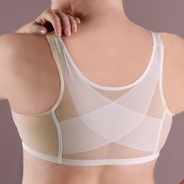 Imagem de Exquisite Form 5100565 Sutiã totalmente de renda sem fio para costas e postura com fecho frontal, Bege rosa, 46D