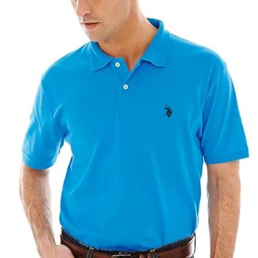 Imagem de U.S. Polo Assn. Camisa masculina sólida interlock, Jangada azul horizonte/azul, G