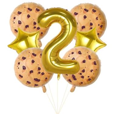 Imagem de Chocolate Chip Cookie Party Decorations, 7pcs Cookies Birthday Number Foil Balloon for Milk and Cookies 2nd Birthday Party Supplies (2nd)