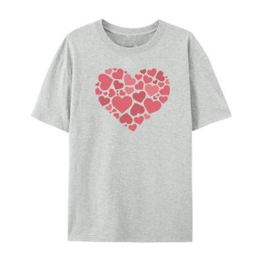 Imagem de Camiseta Love Graphic para amigos Love Funny Graphic para homens e mulheres para o amor, Cinza claro, PP