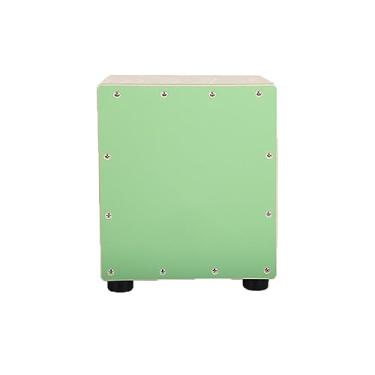 Imagem de Cajon, caixa de madeira com cordas de guitarra embutidas, mini tambor de mão para iniciantes, instrumento de percussão (verde)