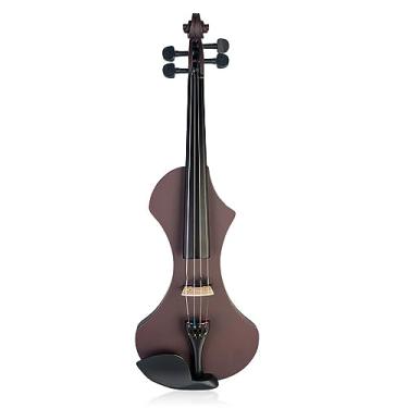 Imagem de Violino elétrico de madeira maciça, violino silencioso, violino de desempenho profissional, violino adulto, 7 opções de cores (café)